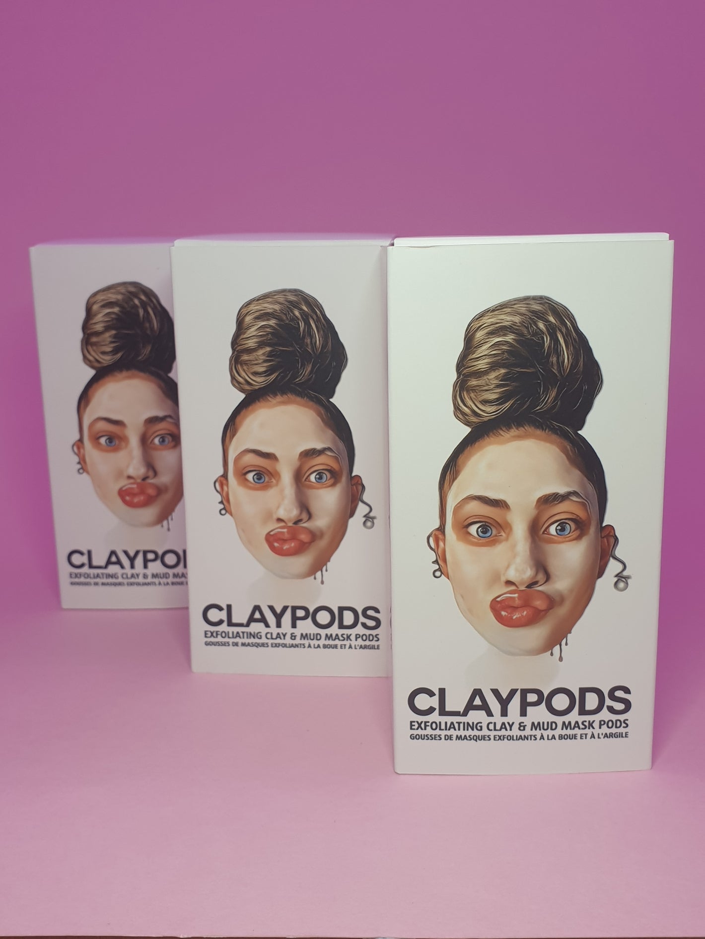 three boxes of clay pods
